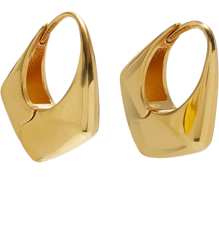 Large Pyramid 18k Yellow Gold Hoop Earrings By Sophie Buhai | Moda Operandi