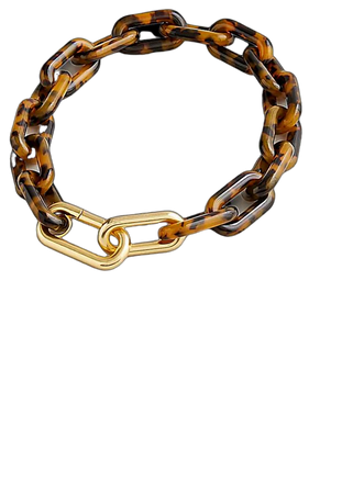Tortoise shell chainlink necklace jewelry