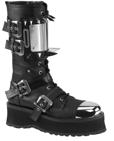 DEMONIA "Gravedigger-250" Ankle Boots - Black Vegan Leather – Demonia Cult