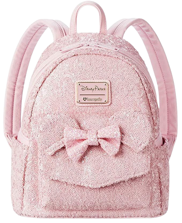 Disney Parks Loungefly Millennial Pink Minnie Mouse Sequin Mini Backpack | Casual Daypacks