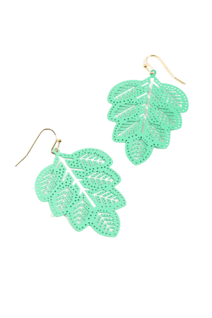 Jade Mint Leaf Earrings | francesca's