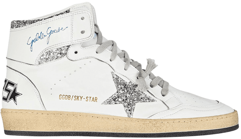 Golden Goose Sky Star Leather High-Top Sneakers | INTERMIX®