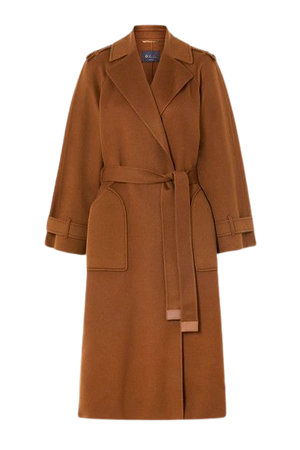 Belted Cashmere Trench Coat - Camel