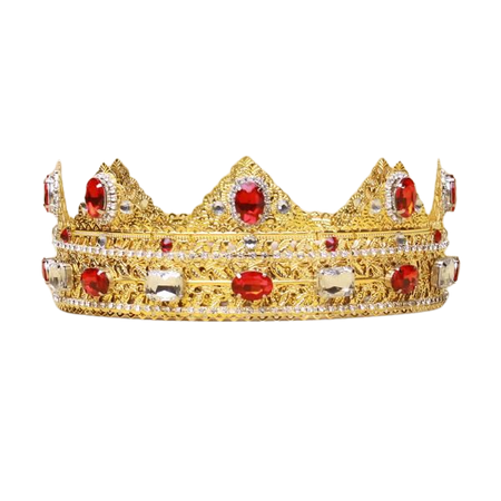 ROUSEL Baroque Crown, Crown Gold, Red White Crown - olenagrin