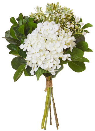 white hydrangea wedding bouquet