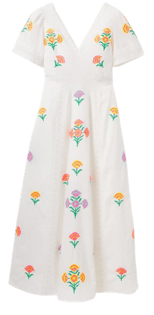 Edith Embroidered Maxi Dress - Ivory | Boden US