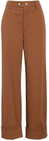Brunello Cucinelli Tab Front Wide Leg Cuff Pants | Nordstrom