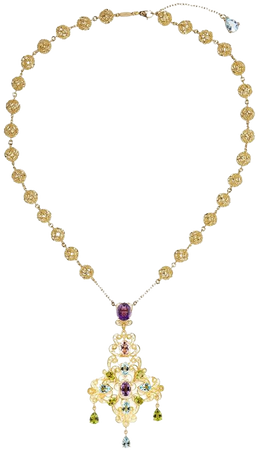 Shop Dolce & Gabbana 18kt yellow gold bead pendant necklace with Express Delivery - FARFETCH