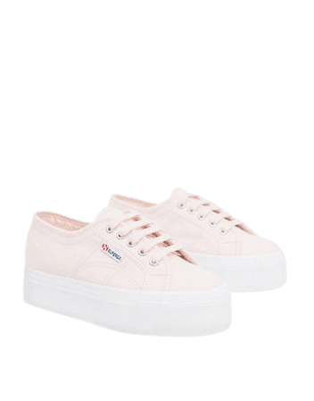 Superga 2790 flatform 4cm sneakers in pink | ASOS