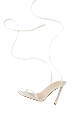 Patent White Sandals - Lace-Up High Heels - High Heel Sandals - Lulus