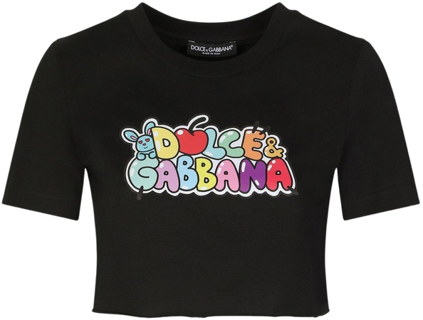 Dolce & Gabbana graphic-print Cropped T-shirt - Farfetch