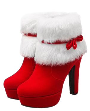 Vintage fuzzy Christmas boots