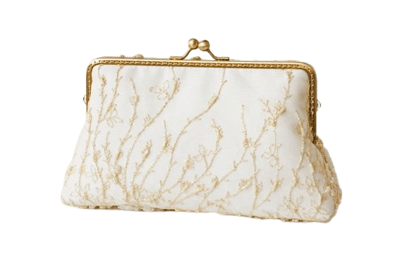 white and gold clutch