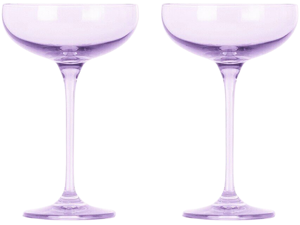ESTELLE COLORED GLASS Two-Pack Purple Champagne Coupe Glasses, 8.25 oz [edited]