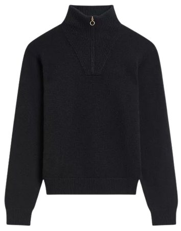 black cashmere trucker sweater | agnès b.