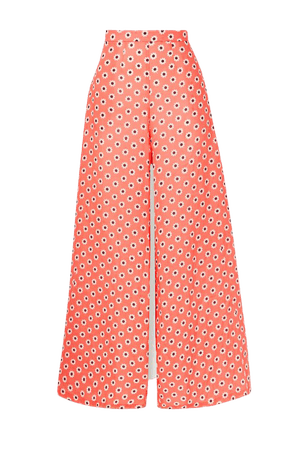 Coral Pamela floral-print linen wide-leg pants | Miguelina | NET-A-PORTER