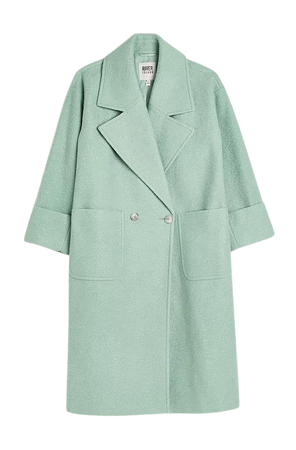 Green oversized longline coat | River Island