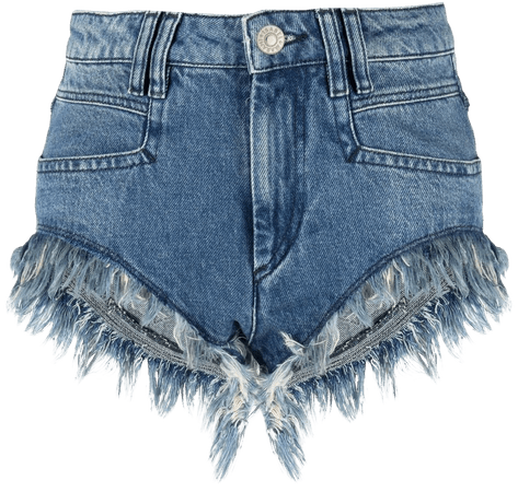 Isabel Marant Étoile fringed denim shorts with Express Delivery - FARFETCH