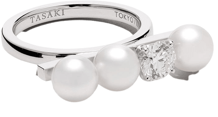 TASAKI 18kt White Gold Balance Solo Diamond And Akoya Pearl Ring - Farfetch