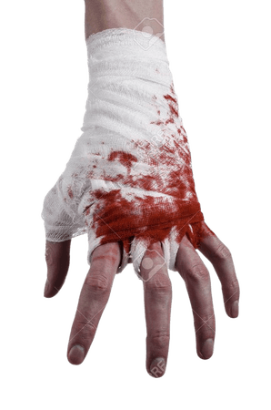 Bandaged hand