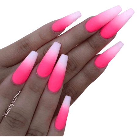 neon pink ombré nails