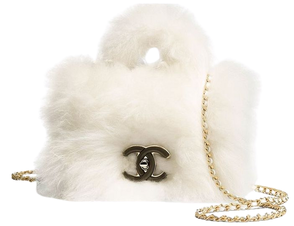 Chanel White Fur Bag