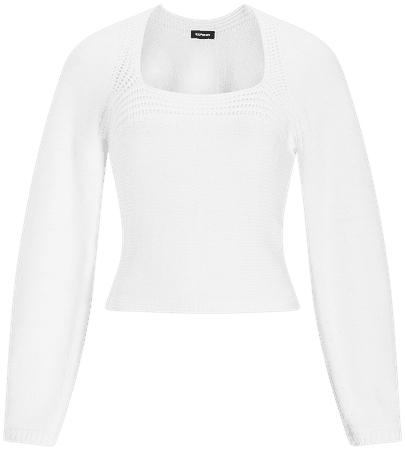 Square Neck Fitted Pullover Sweater | Express