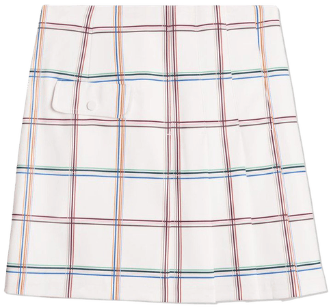 Printed Tech Twill Side-Pleat Golf Skirt