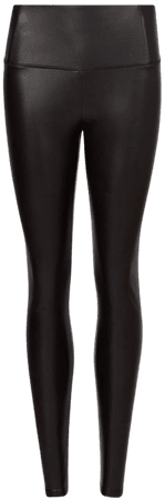 ALLSAINTS US: Womens Cora Leather-Look High-Rise Leggings (black)