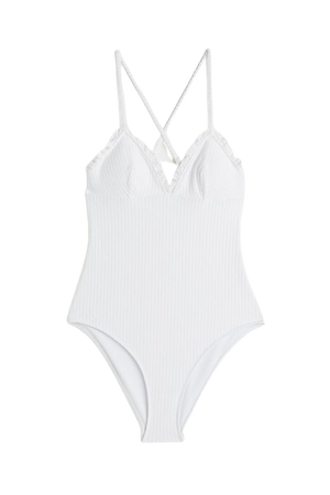 Padded-cup Swimsuit - White - Ladies | H&M US