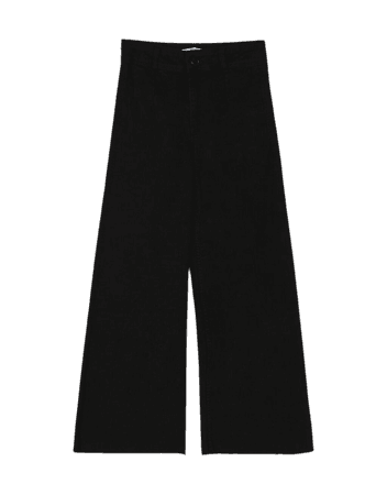 Wide-leg cropped buttoned pants - Tailoring - Woman | Bershka