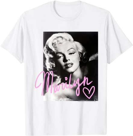 Amazon.com: Marilyn Monroe black and white, pink handwriting T-Shirt : Clothing, Shoes & Jewelry