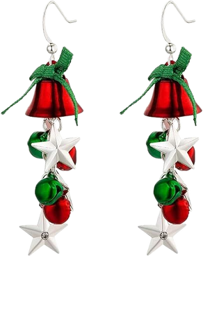 Amazon.com: Burning Love Christmas Gifts Long Jingle Bell Earrings Green Bow Red Bell Star Dangle Drop Earrings for Women Girls Holiday Gifts: Clothing, Shoes & Jewelry