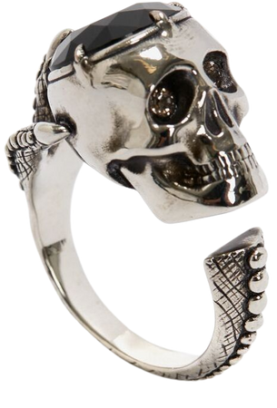 Alexander Mcqueen Men's Victorian Skull Ring in Antique Silver ($390)