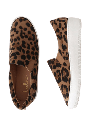 Leopard Suede Sneakers - Slip-On Sneakers - Flatform Sneakers