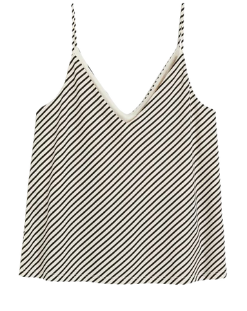V-neck Camisole Top - Cream/Black striped - Ladies | H&M US