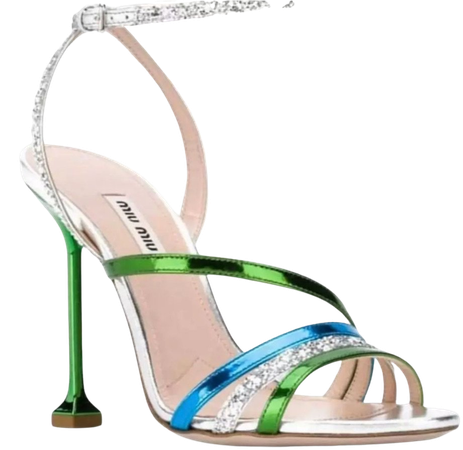 Blue and Green strap heels