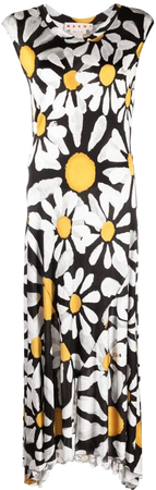 Marni floral-print Midi Dress - Farfetch