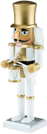 Amazon.com: Clever Creations Wooden White and Gold Drummer Nutcracker | Festive White and Gold Drummer Military Outfit | Extraordinary Traditional Christmas Decor | Stands 10" Perfect for Shelves and Tables: Home & Kitchen