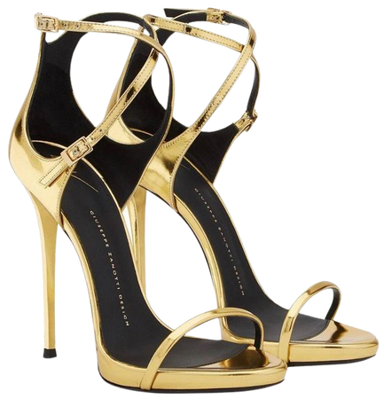 giuseppe zanotti gold heels pumps