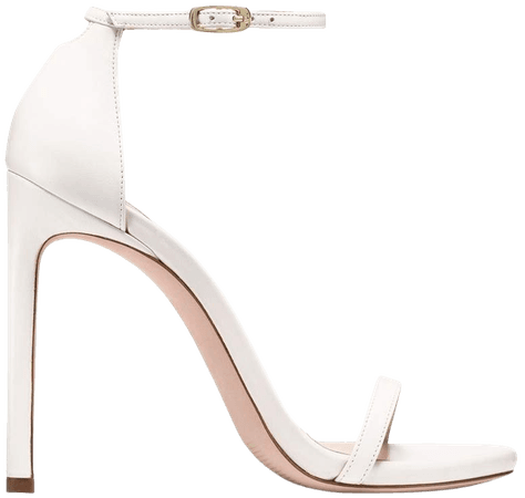 Nudist white high heel sandal