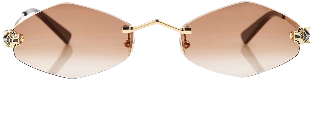 Panthère de Cartier geometric sunglasses in gold - Cartier Eyewear Collection | Mytheresa