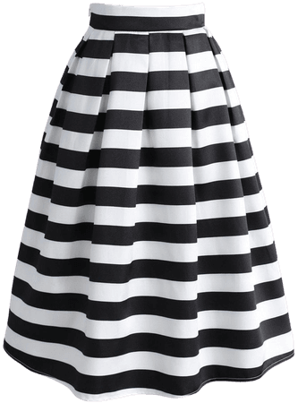 Stripes Full A-line Midi Skirt - Retro, Indie and Unique Fashion