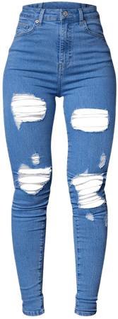 Plt Light Wash 5 Pocket Ripped Skinny Jeans | PrettyLittleThing USA