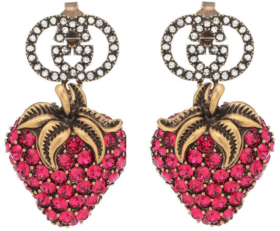 Strawberry Crystal Earrings - Gucci | Mytheresa