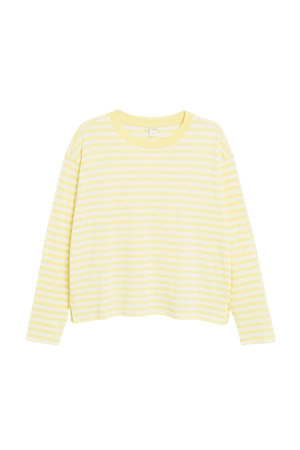 Soft long-sleeve top - Yellow stripes - Monki WW