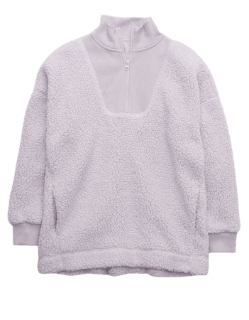 Aerie Dream Sherpa Quarter Zip Sweatshirt