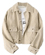 Amazon.com: Gihuo Women's Fashion Cropped Button Down Corduroy Shirts Jackets (Apricot, XS) : Clothing, Shoes & Jewelry