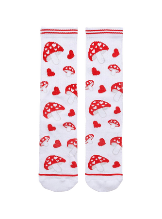Mushroom Heart Varsity Crew Socks