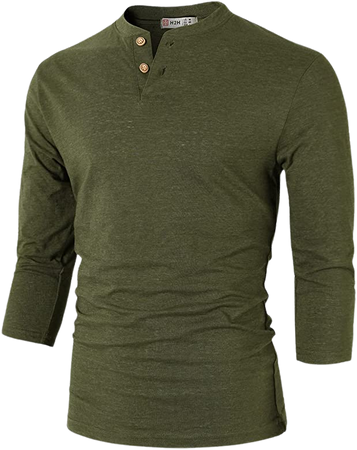 Green men's button shirt